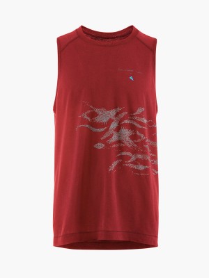 Men Klättermusen 125 Lignum Britta Tanktop T-Shirt Red | 94150DBKI