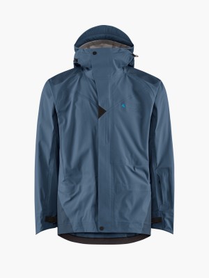 Men Klättermusen Allsvinn Waterproof Jackets Blue | 45097RPNI