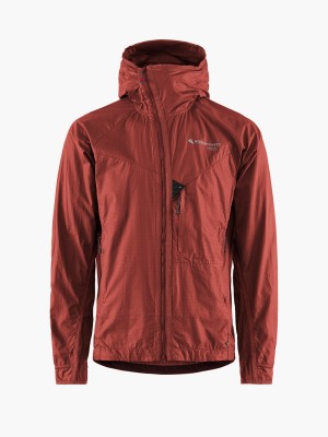 Men Klättermusen Ansur Wind Jacket Red | 04256ZAOY