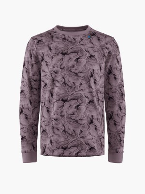 Men Klättermusen Ask LS Tee T-Shirt Purple | 45938MUZY