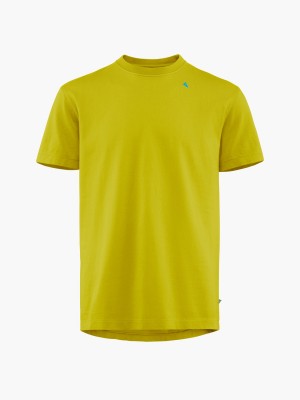 Men Klättermusen Ask SS Tee T-Shirt Yellow | 14608UECF