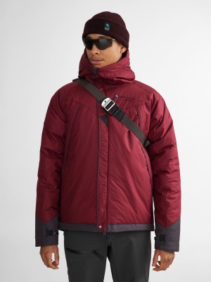 Men Klättermusen Farbaute Down Jackets Red | 09718ILSW