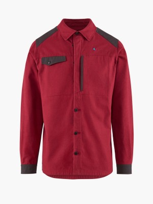 Men Klättermusen Forsete T-Shirt Red | 38215KYIC