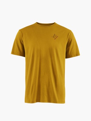 Men Klättermusen Runa Endeavour T-Shirt Gold | 40957TNIQ