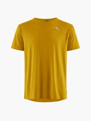 Men Klättermusen Runa Maker T-Shirt Gold | 50312GJRA