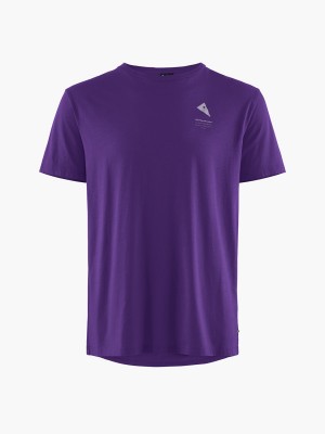 Men Klättermusen Runa Maker T-Shirt Purple | 83056BXIQ