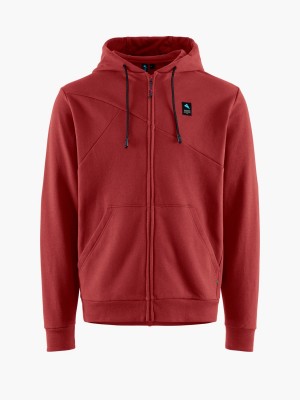 Men Klättermusen Runa Maker Zip Hoodie Sweater Red | 38760TQCG