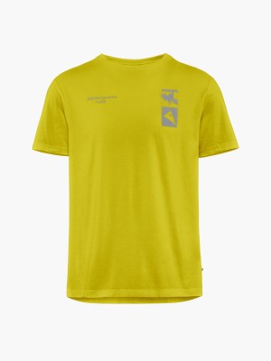 Men Klättermusen Runa Refined T-Shirt Yellow | 01497HAUI