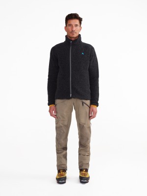 Men Klättermusen Skoll Zip Fleece Black | 75169QABL