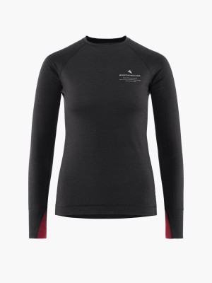 Women Klättermusen Fafne Baselayer Black | 06971UIYL