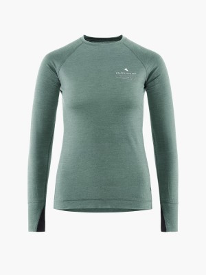 Women Klättermusen Fafne Baselayer Green | 01452MGIP