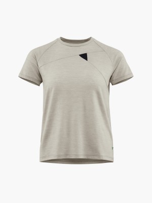 Women Klättermusen Fafne T-Shirt Grey | 46053ZQNX