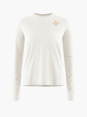 Women Klättermusen Runa Endeavour T-Shirt White | 67140SQGO