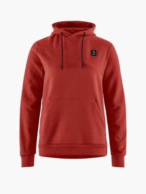 Women Klättermusen Runa Maker Hoodie Sweater Red | 18072ICAR