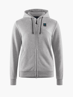 Women Klättermusen Runa Maker Zip Hoodie Sweater Grey | 97842NDQG