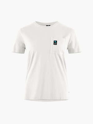 Women Klättermusen Runa Pocket T-Shirt White | 63812GTHV