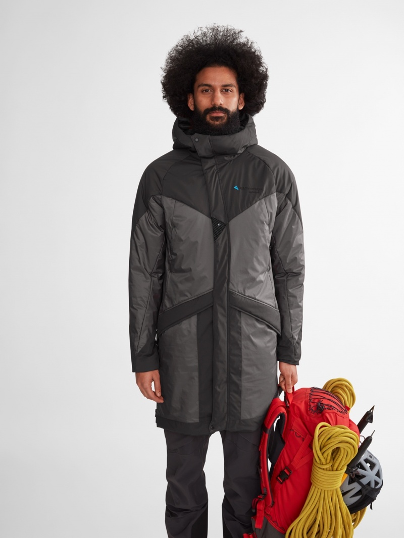 Men Klättermusen Alfheim Parka Black | 64529IYWJ