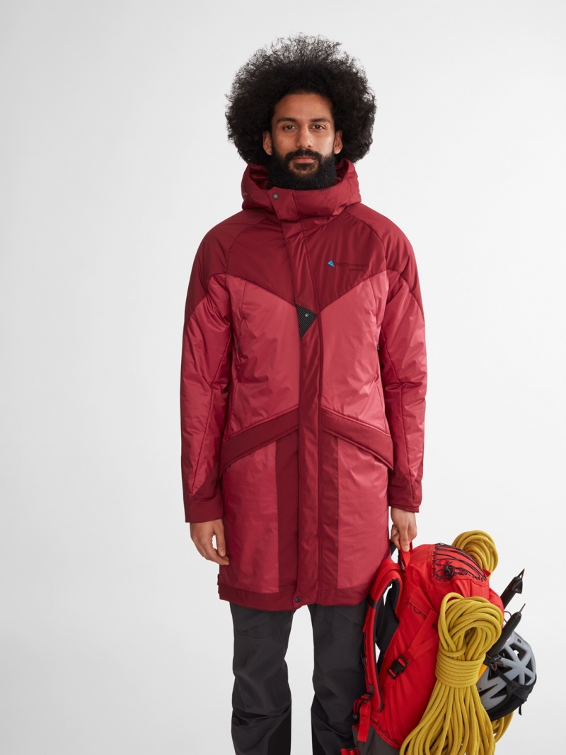 Men Klättermusen Alfheim Parka Red | 04675LAIT