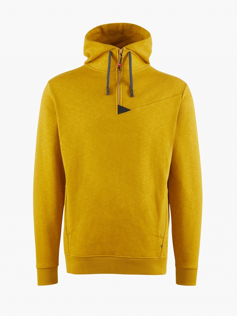 Men Klättermusen Alfsol Half Zip Hoodie Britta Fleece Gold | 61598XEDB