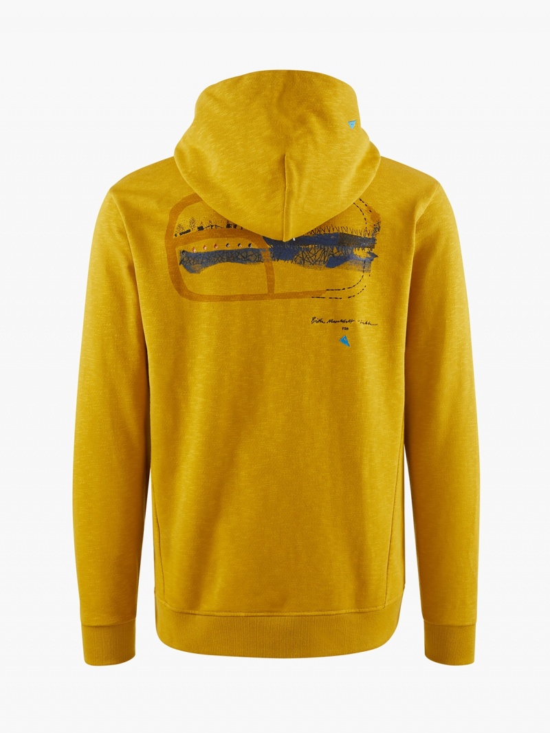 Men Klättermusen Alfsol Half Zip Hoodie Britta Fleece Gold | 61598XEDB