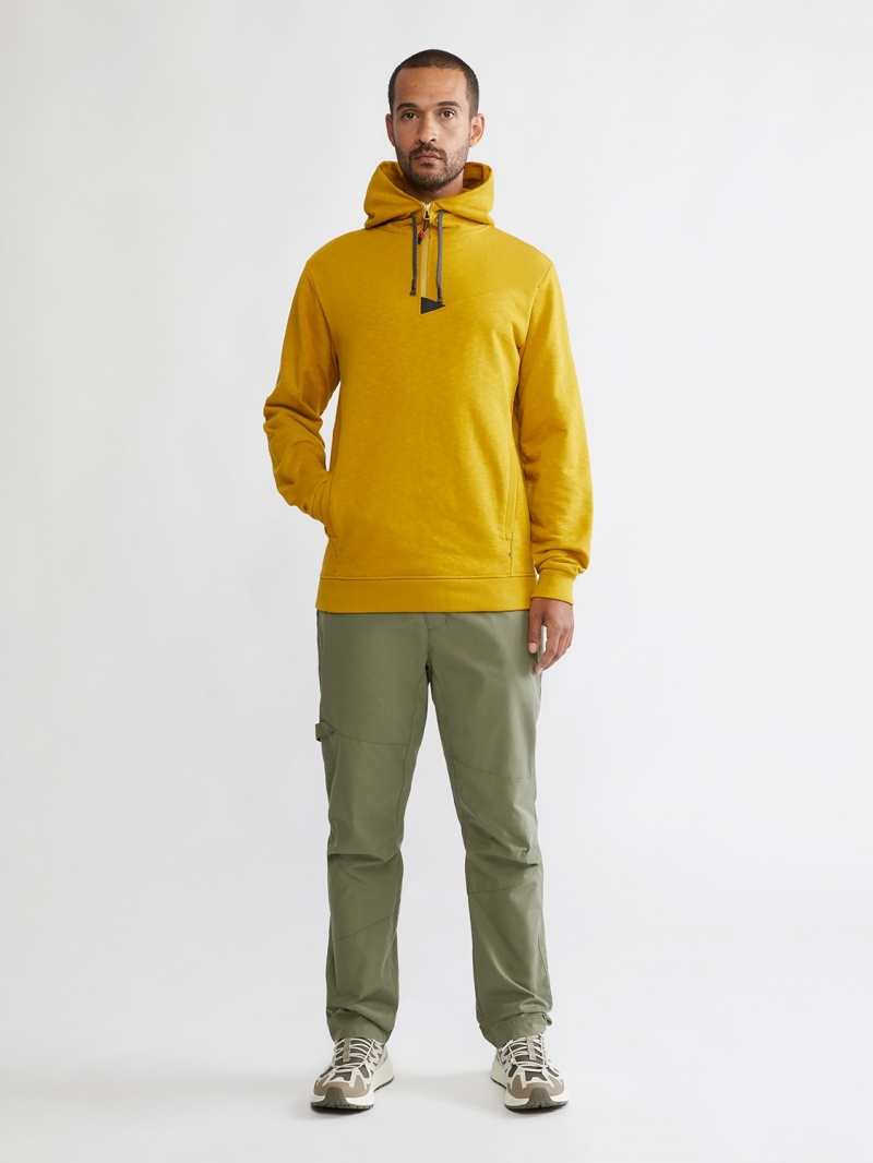 Men Klättermusen Alfsol Half Zip Hoodie Britta Fleece Gold | 61598XEDB