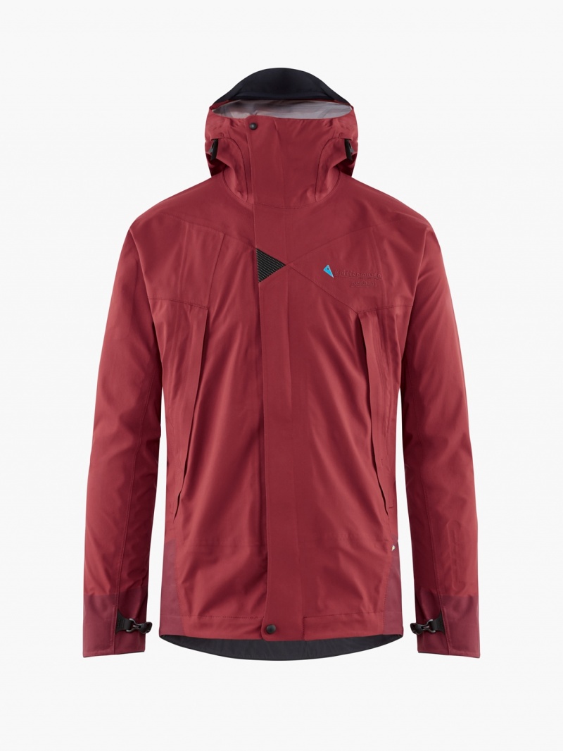 Men Klättermusen Allgrön 2.0 Waterproof Jackets Red | 65094RXLI