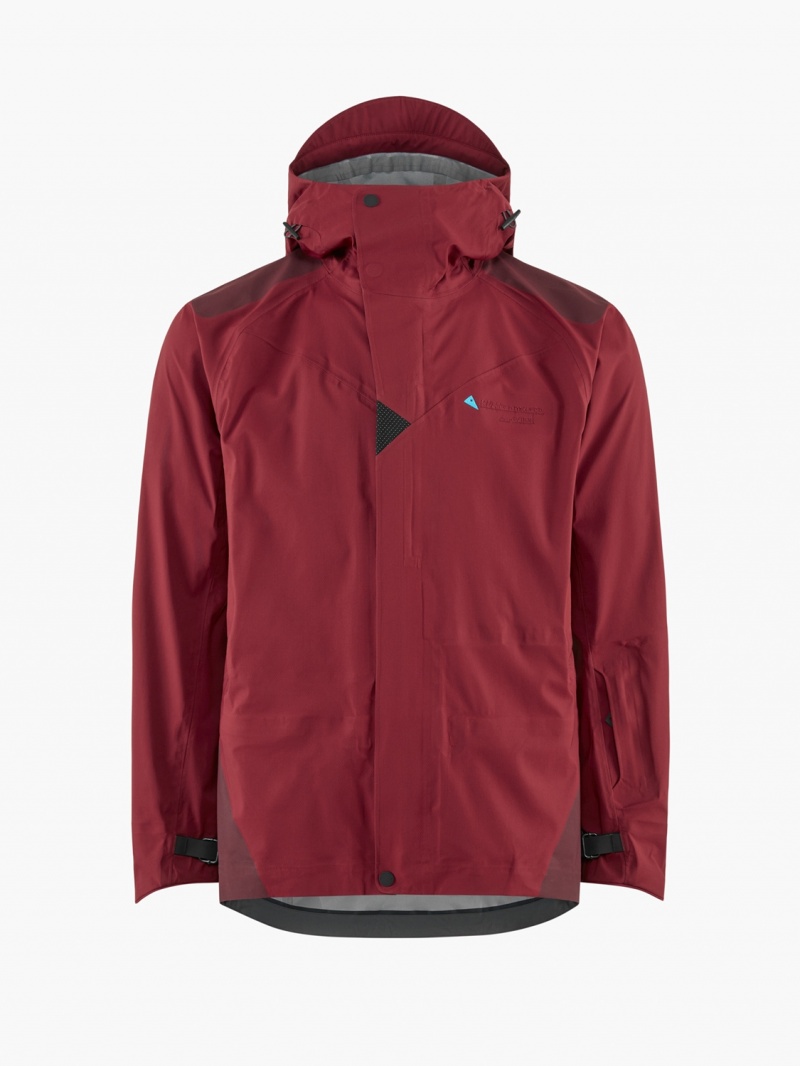 Men Klättermusen Allsvinn Waterproof Jackets Red | 14829QARP