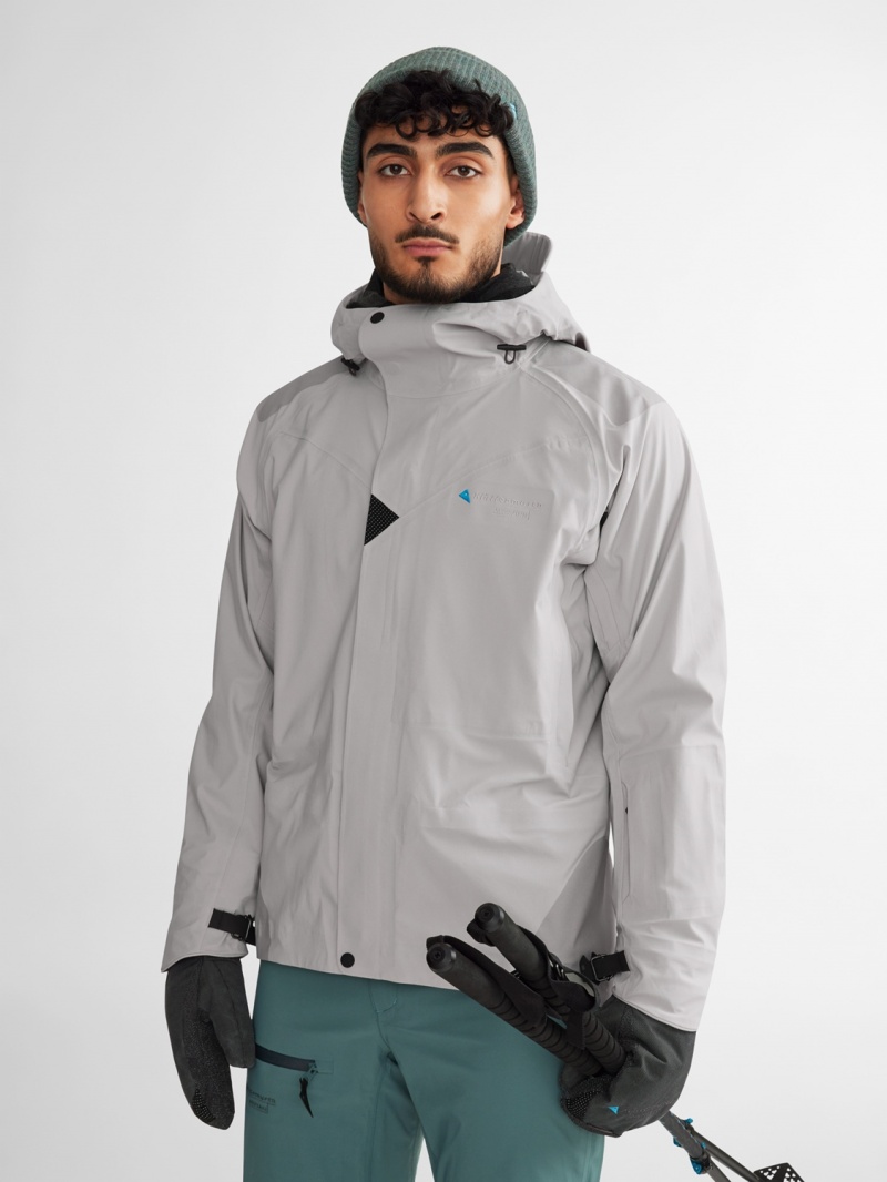 Men Klättermusen Allsvinn Waterproof Jackets Grey | 21950GDCK