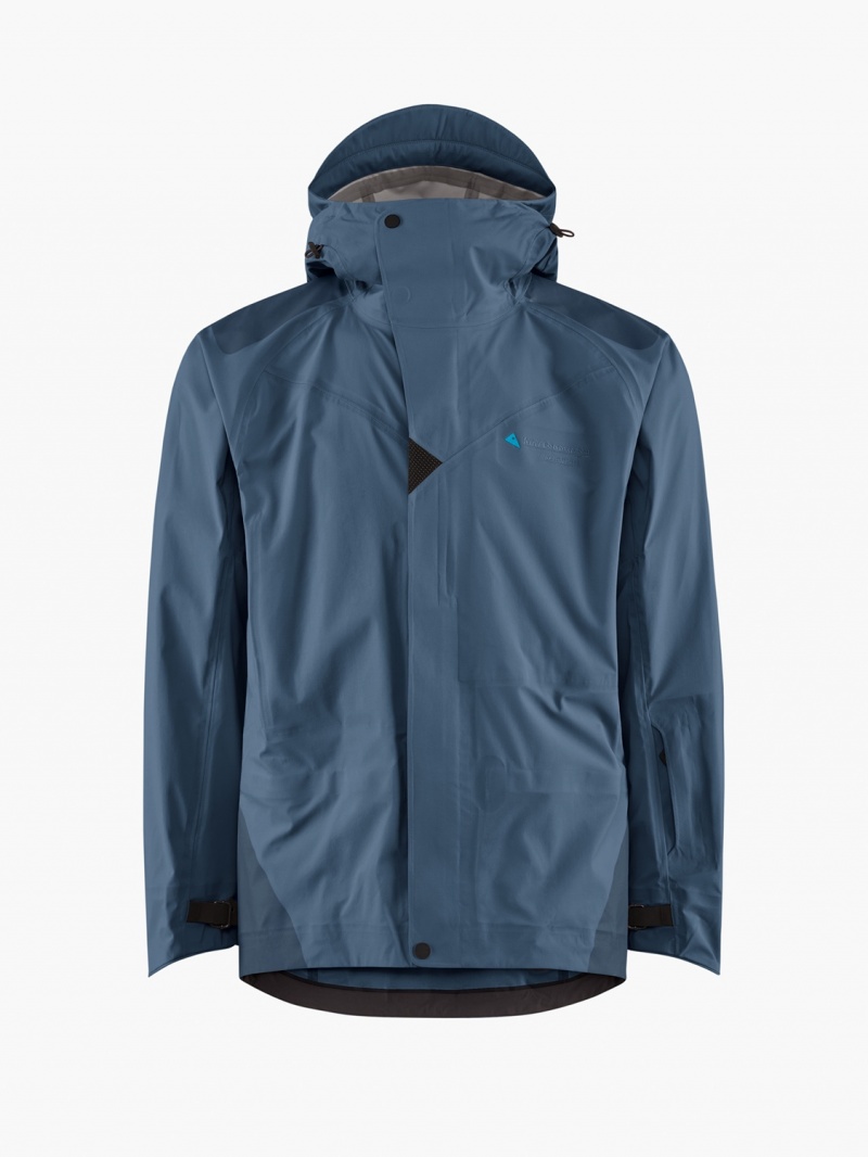 Men Klättermusen Allsvinn Waterproof Jackets Blue | 45097RPNI