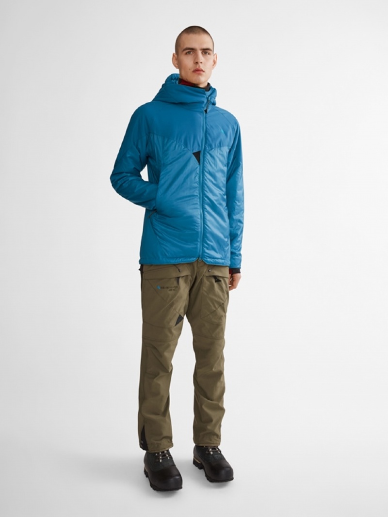 Men Klättermusen Alv Down Jackets Blue | 20871SRHJ