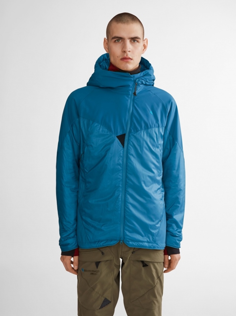 Men Klättermusen Alv Down Jackets Blue | 20871SRHJ