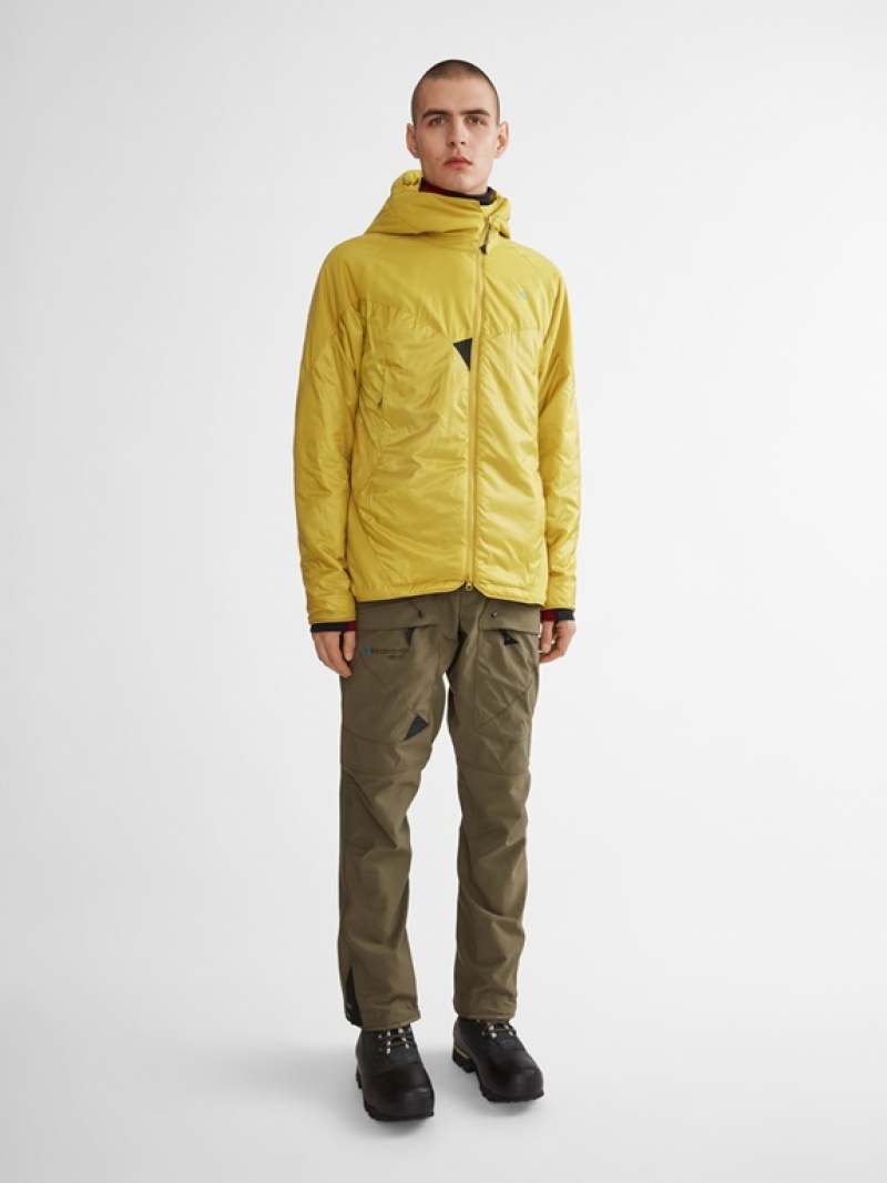 Men Klättermusen Alv Down Jackets Yellow | 06143MPUH