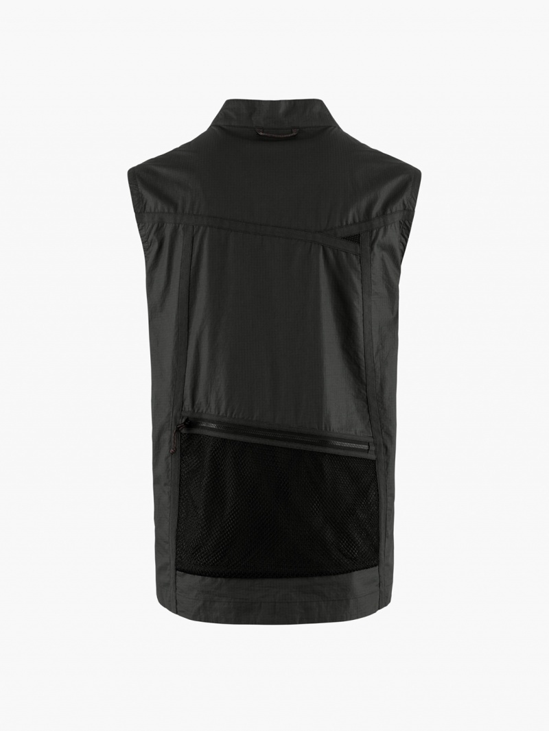 Men Klättermusen Ansur Vest Black | 56192WRJC