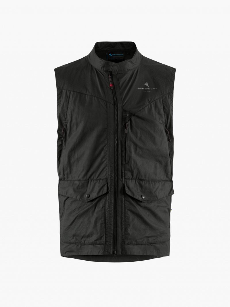 Men Klättermusen Ansur Vest Black | 56192WRJC