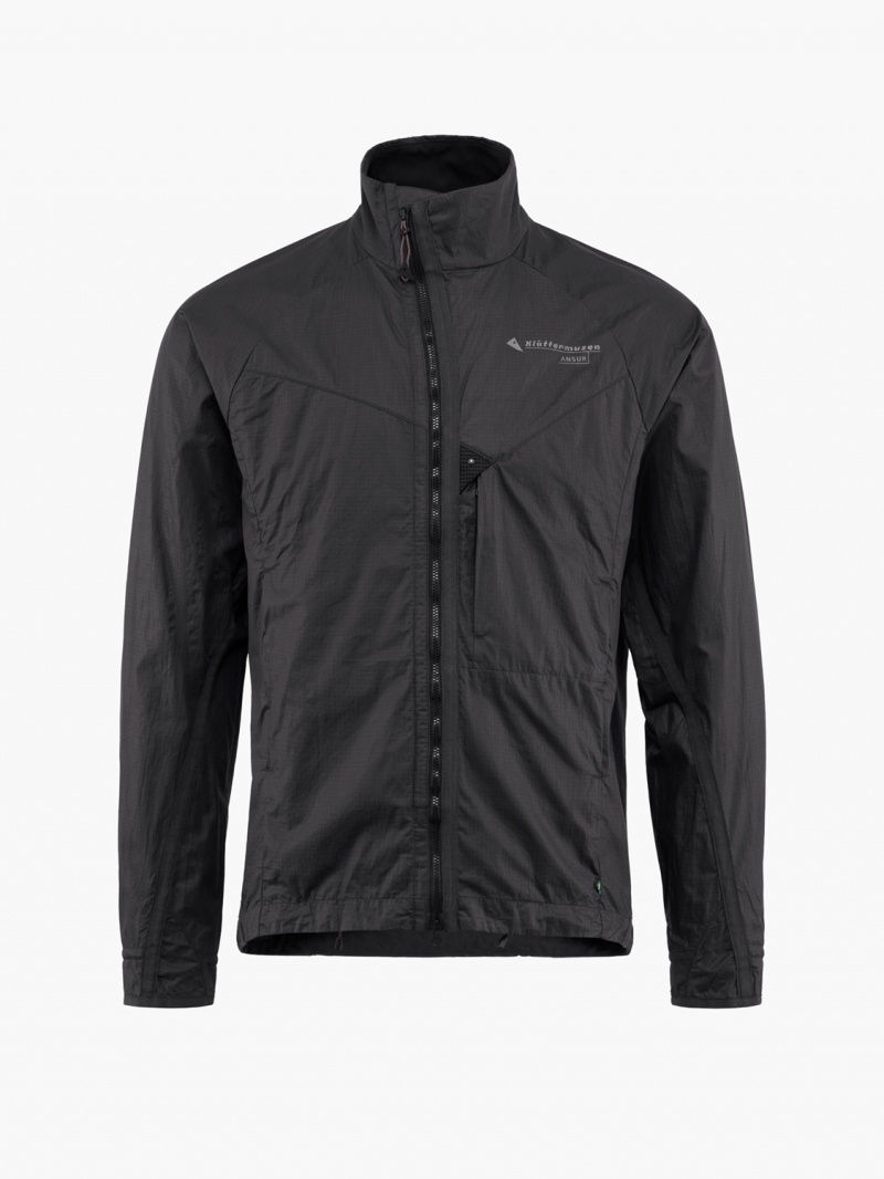 Men Klättermusen Ansur Wind Jacket Black | 24530BSUY