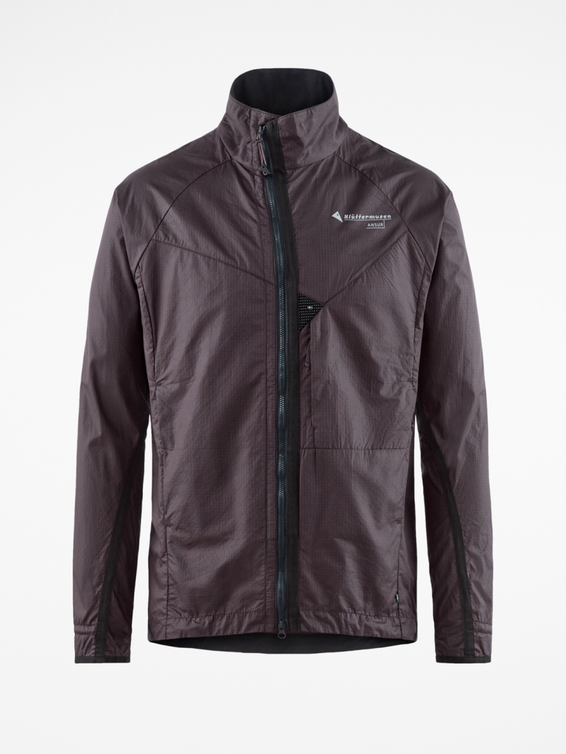 Men Klättermusen Ansur Wind Jacket Black | 70462RPCQ