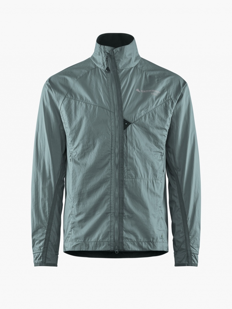 Men Klättermusen Ansur Wind Jacket Blue | 69270ZVSO