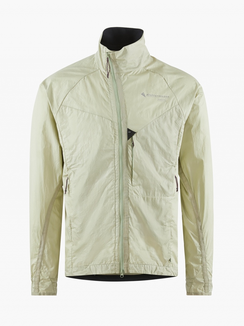 Men Klättermusen Ansur Wind Jacket Green Silver | 15369OFEJ