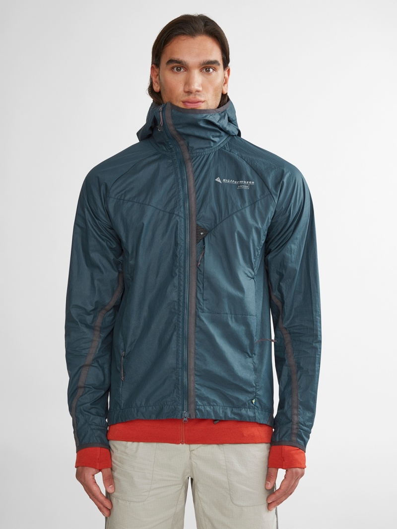 Men Klättermusen Ansur Wind Jacket Green Silver | 42569OGXU