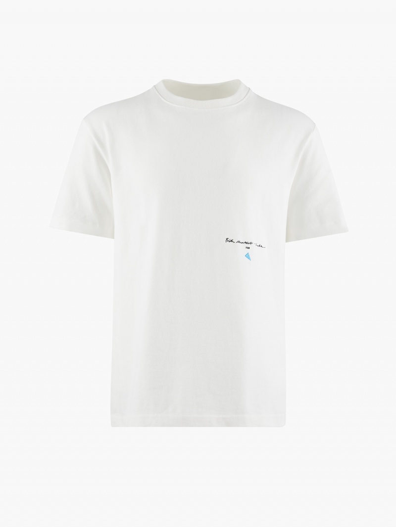 Men Klättermusen Ask SS Tee Britta T-Shirt White | 58460TGSW