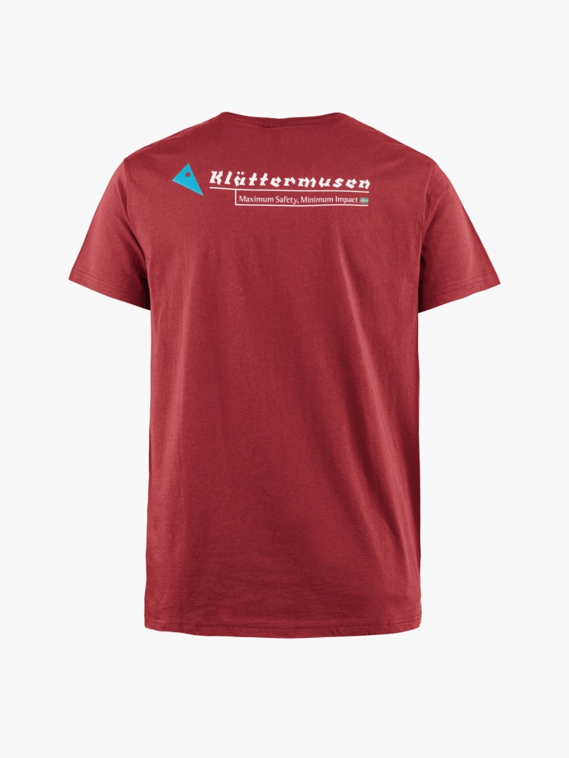 Men Klättermusen Association T-Shirt Red | 36041UINA