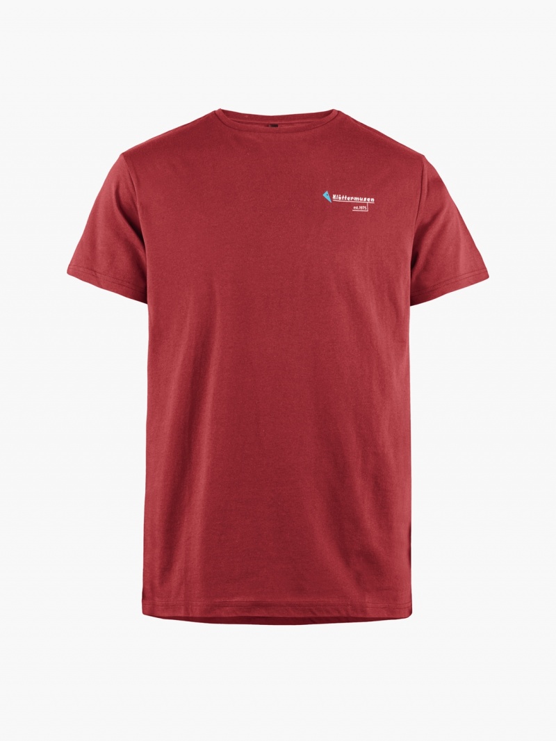 Men Klättermusen Association T-Shirt Red | 36041UINA