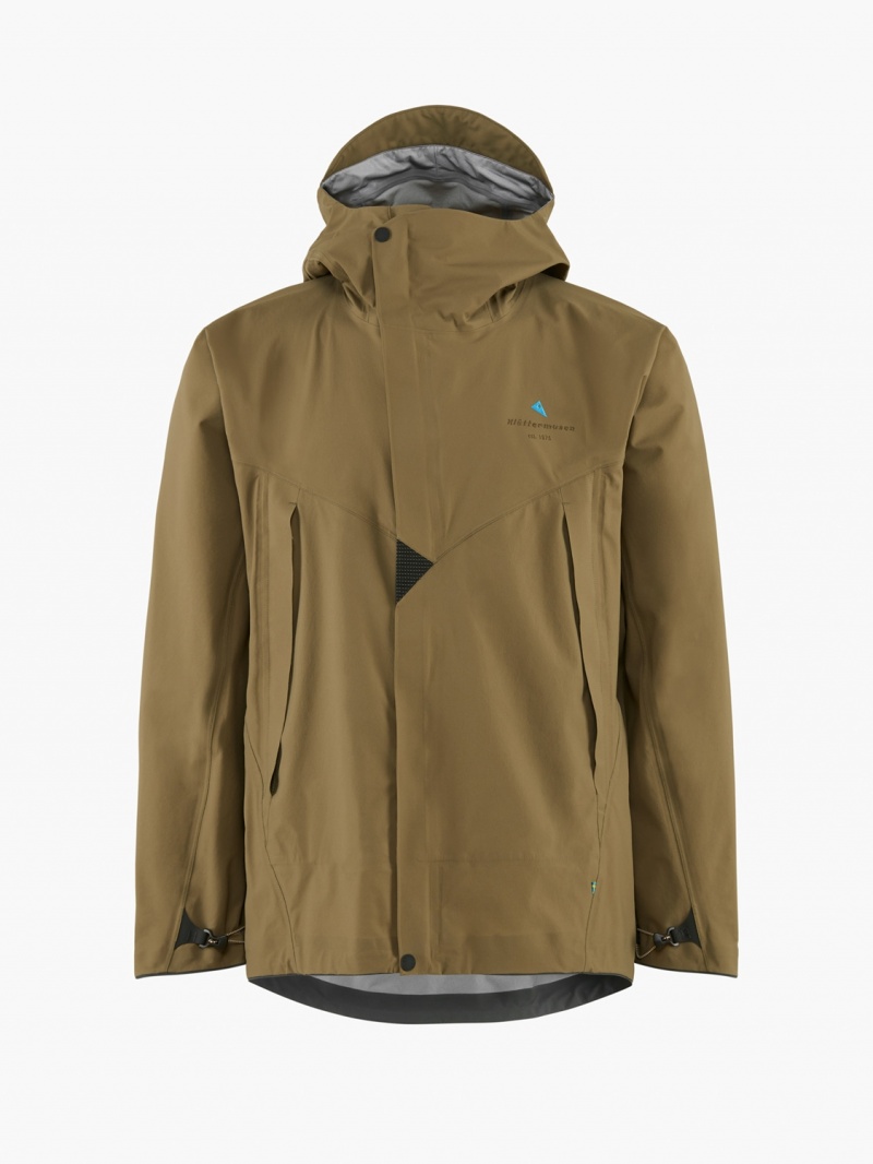 Men Klättermusen Asynja Waterproof Jackets Olive | 08692WZYA