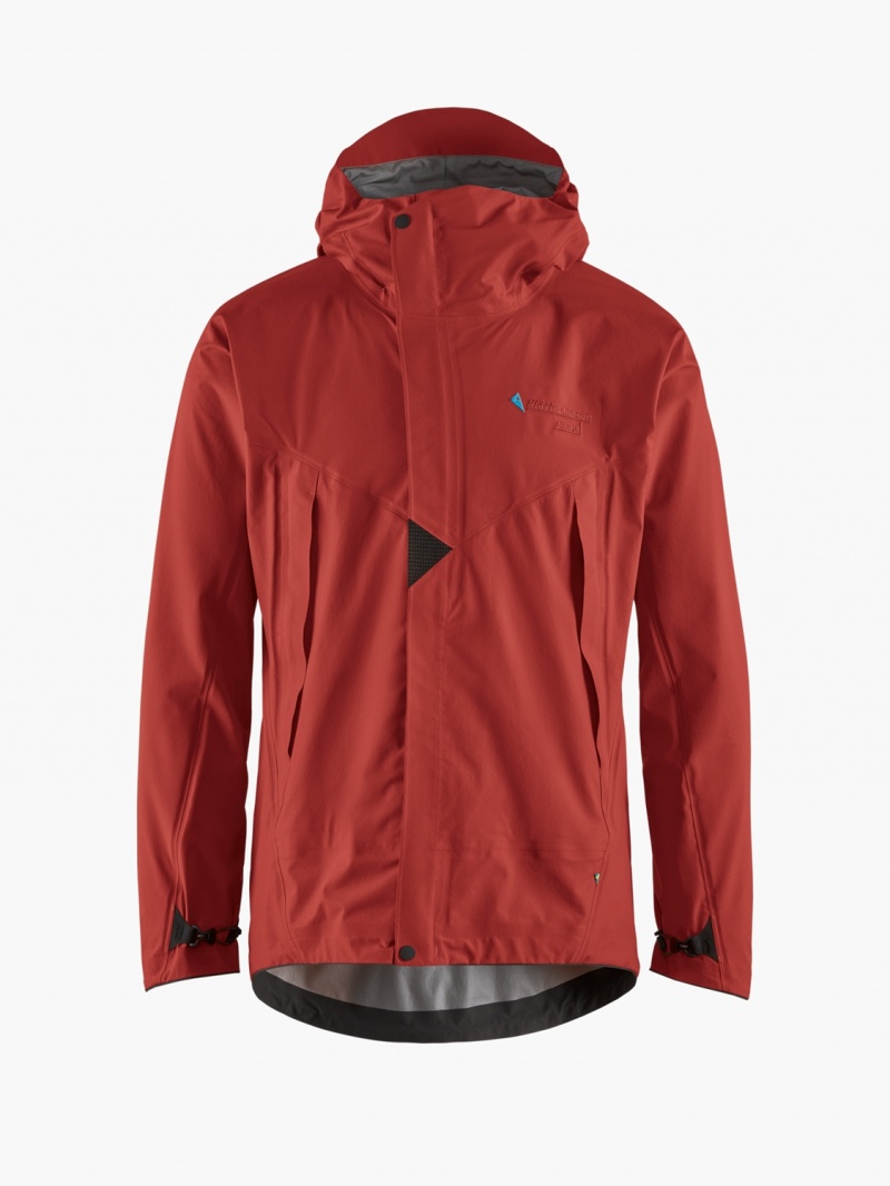 Men Klättermusen Asynja Waterproof Jackets Red | 84259AWMK