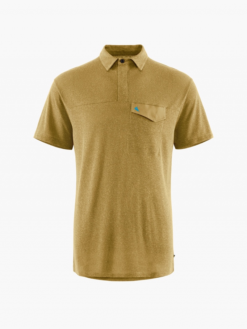 Men Klättermusen Aurvandil T-Shirt Gold | 57182VMTG