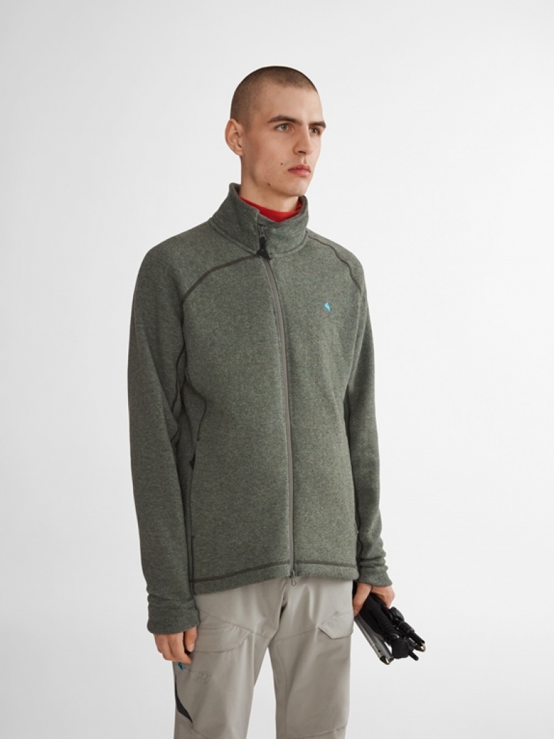 Men Klättermusen Balder Zip Midlayer Green | 79410KAYO