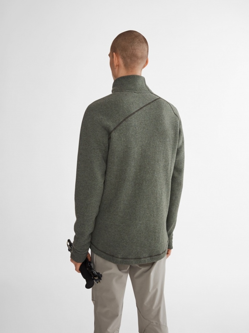 Men Klättermusen Balder Zip Midlayer Green | 79410KAYO