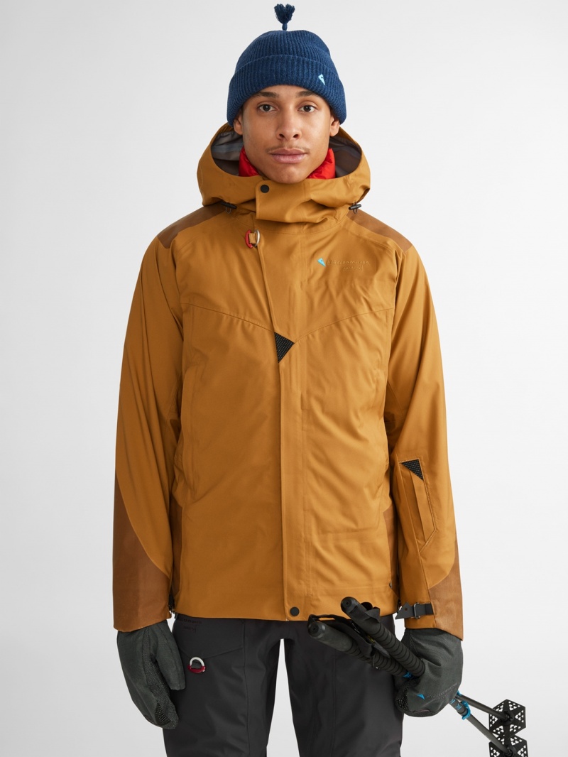 Men Klättermusen Brage 2.0 Waterproof Jackets Brown | 42509ENVJ