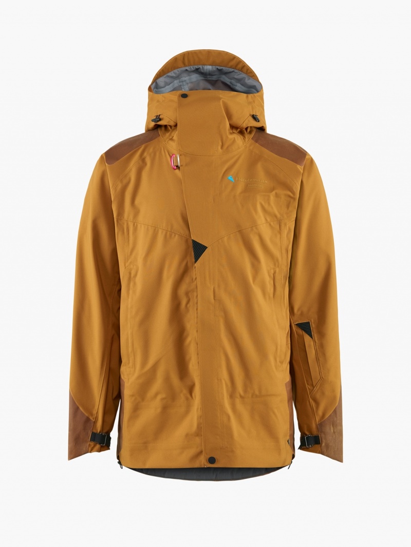 Men Klättermusen Brage 2.0 Waterproof Jackets Brown | 42509ENVJ