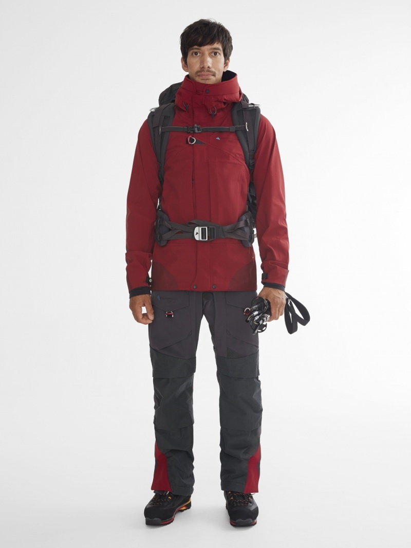 Men Klättermusen Brede 2.0 Waterproof Jackets Red | 37086UFIL